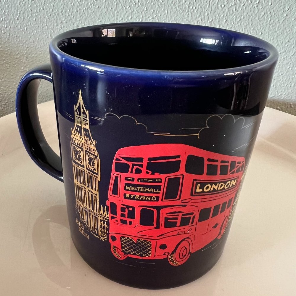 Vintage London Souvenir Mug ~ Big Ben ~ St Paul's Cathedral ~ Double Dec…